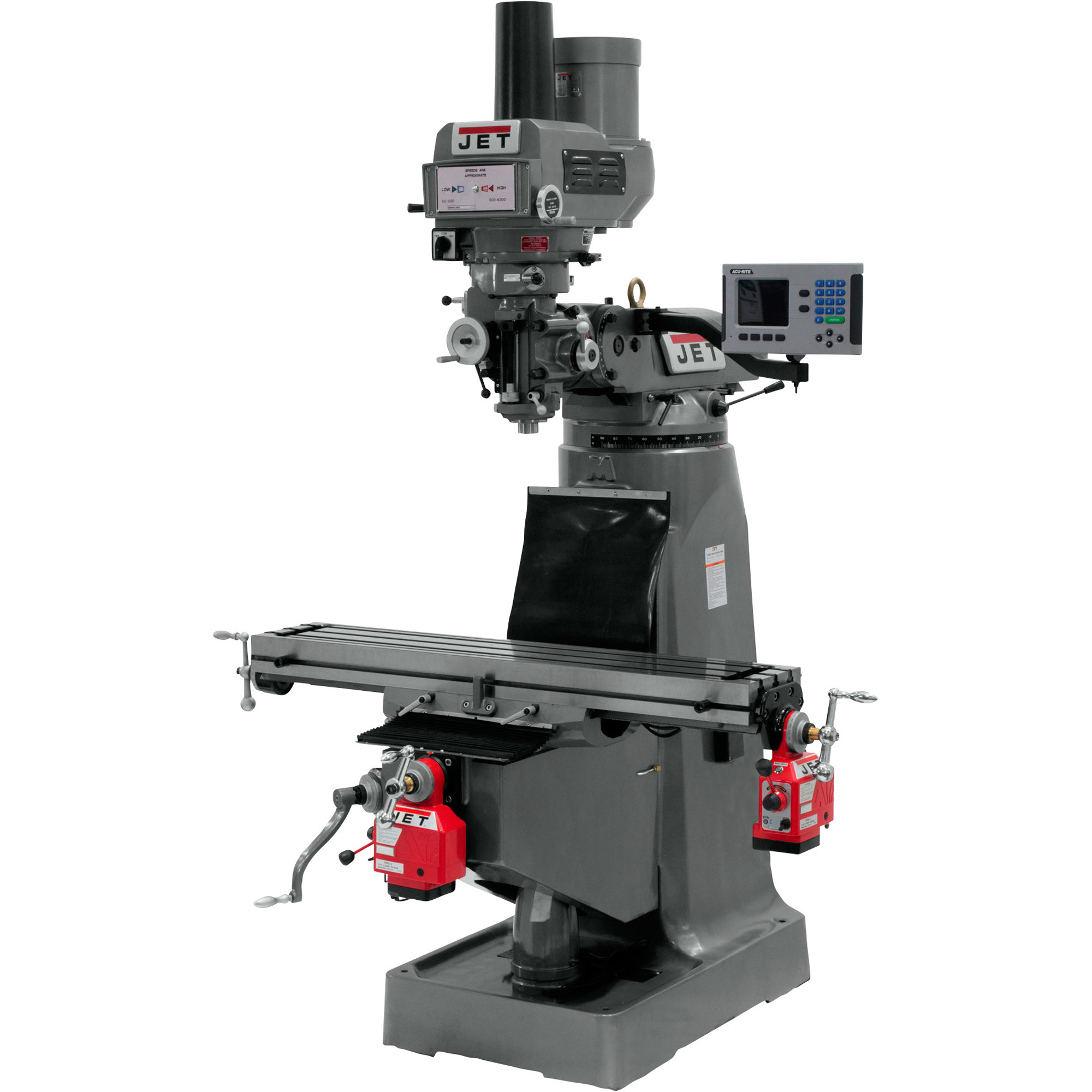 JET  Milling Machine with X, Y & Z Powerfeeds and Air Power Drawbar, 12in. x 54in., 230 Volt, 3-Phase, Model# JTM-1254VS